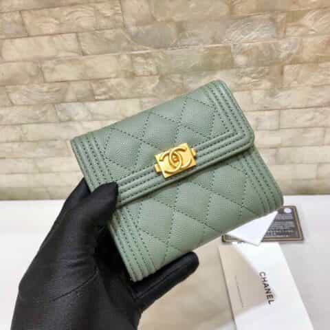 Chanel香奈儿 原单进口球纹短三折钱夹 A80734
