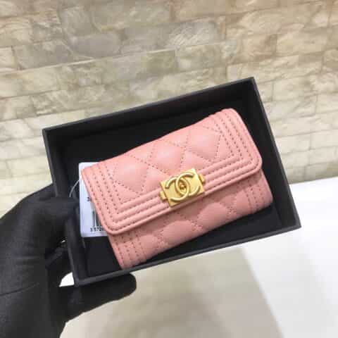 Chanel香奈儿 新款球纹限量boy款拉链卡包零钱包 A80602
