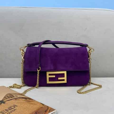 FENDI芬迪磨砂皮baguette手袋308S