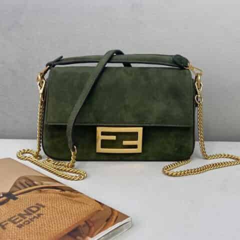 FENDI芬迪磨砂皮baguette手袋308S
