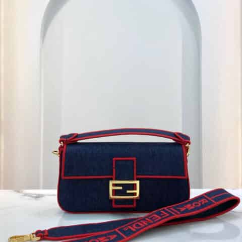 FENDI芬迪Baguette水洗牛仔布法棍包771