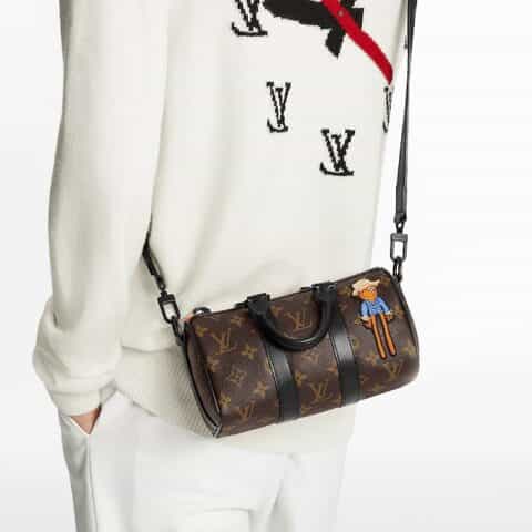Louis Vuitton LV Keepall XS Nano玩偶稻草人圆桶斜挎包M80201