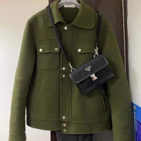 Prada Re-Nylon再生尼龙和Saffiano皮革手机包 2ZH108