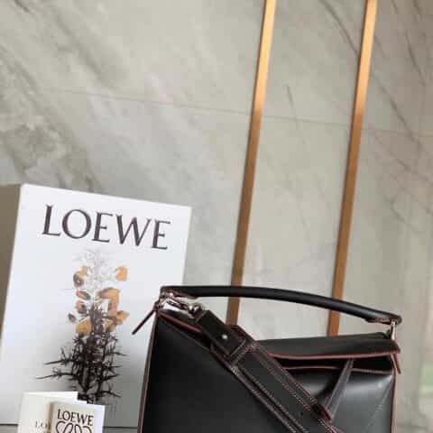 LOEWE罗意威 最新气质黑Puzzle bag几何包 0533中号30CM