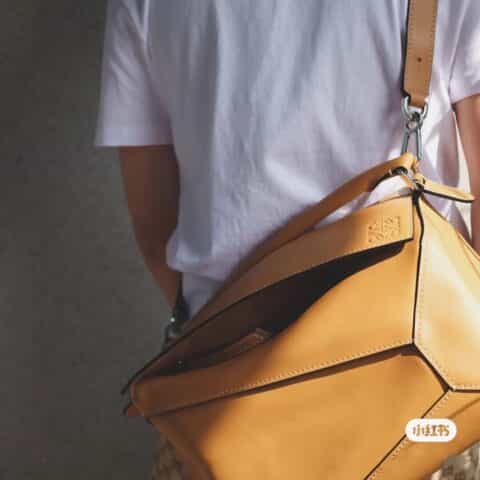 LOEWE罗意威 最新款卡其色Puzzle bag几何包 0532大号36.5CM