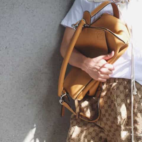 LOEWE罗意威 最新款卡其色Puzzle bag几何包 0532大号36.5CM