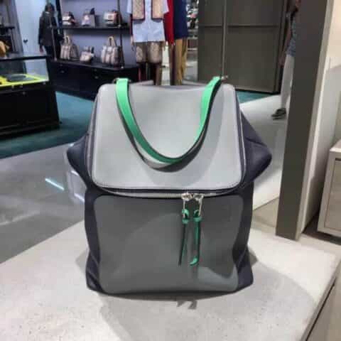 LOEWE罗意威 牛皮革Goya Backpack背包 0270雾蓝深蓝拼色