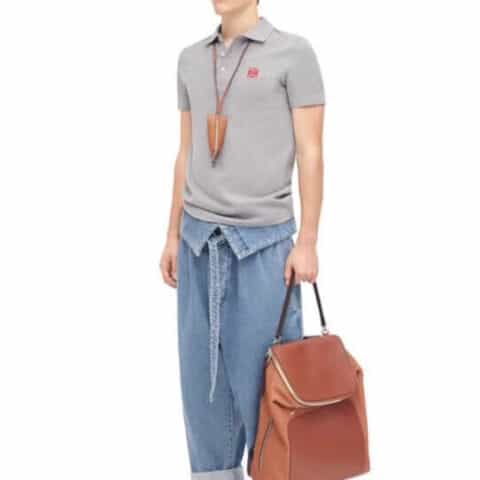LOEWE罗意威 牛皮革Goya Backpack背包 0270棕色拼色