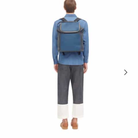 LOEWE罗意威 牛皮革Goya Backpack背包 0270灰色蓝色拼色