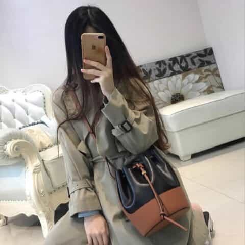 LOEWE罗意威 Small Balloon bag气球水桶包 0531黑棕拼色
