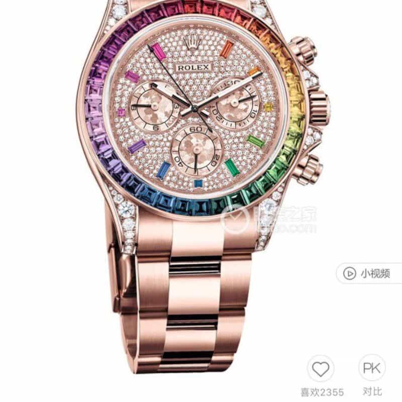 劳力士Rolex全新密镶钻表面搭载7750机芯腕表