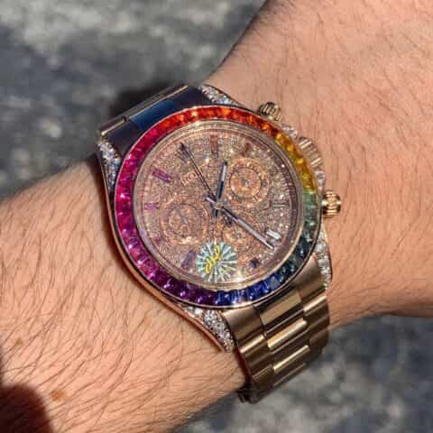 劳力士Rolex全新密镶钻表面搭载7750机芯腕表
