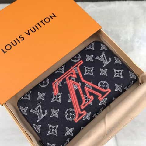 Louis Vuitton LV 倒LV Logo Zippy拉链钱包 M62931