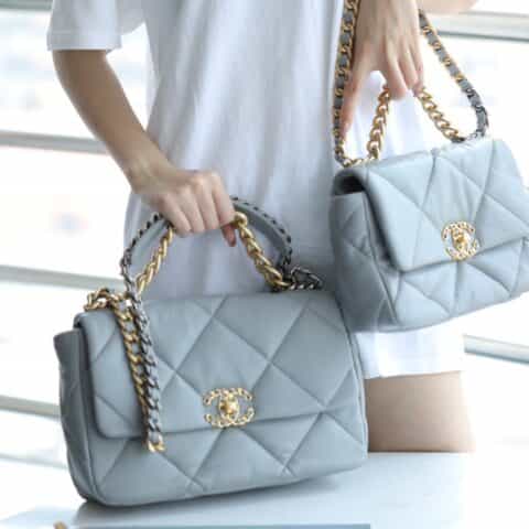 Chanel香奈儿 19 Flap Bag AS1161中号30CM灰色