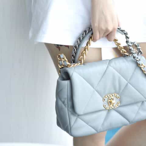 Chanel香奈儿 19 Flap Bag AS1160小号26C灰色