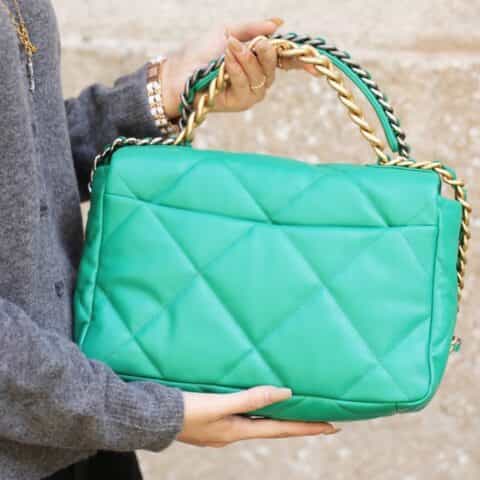 Chanel香奈儿 19 Flap Bag AS1161中号30CM绿色