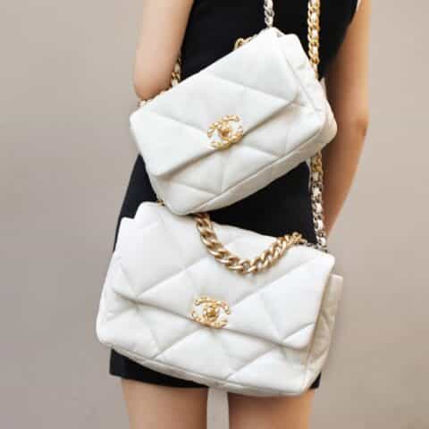 Chanel香奈儿 19 Flap Bag AS1160小号26C白色