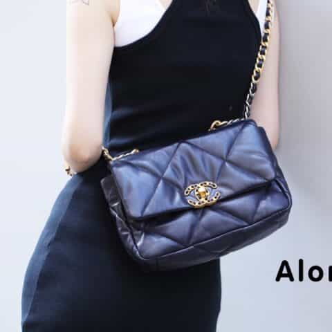 Chanel香奈儿 19 Flap Bag AS1160小号26C深蓝色
