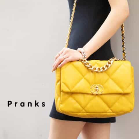 Chanel香奈儿 19 Flap Bag AS1160 AS1161 黄