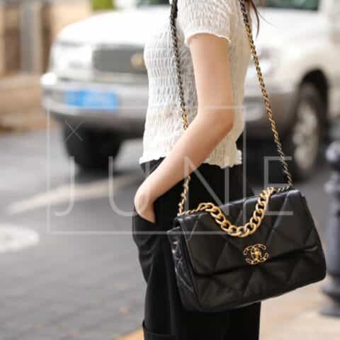Chanel香奈儿 19 Flap Bag AS1161中号30CM黑色