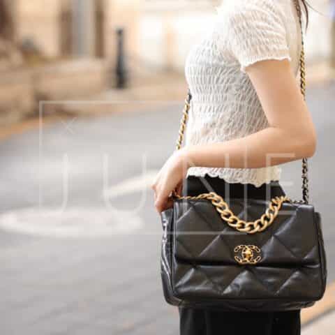 Chanel香奈儿 19 Flap Bag AS1161中号30CM黑色