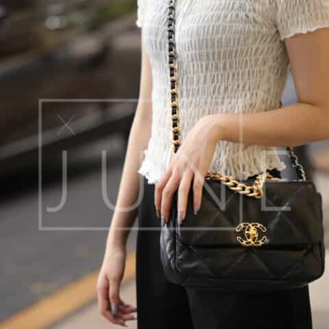 Chanel香奈儿 19 Flap Bag AS1160小号26C黑色