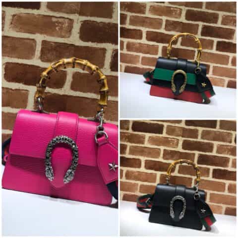 Gucci古驰迷你女包Dionysus竹节斜挎单肩宽肩带包523367
