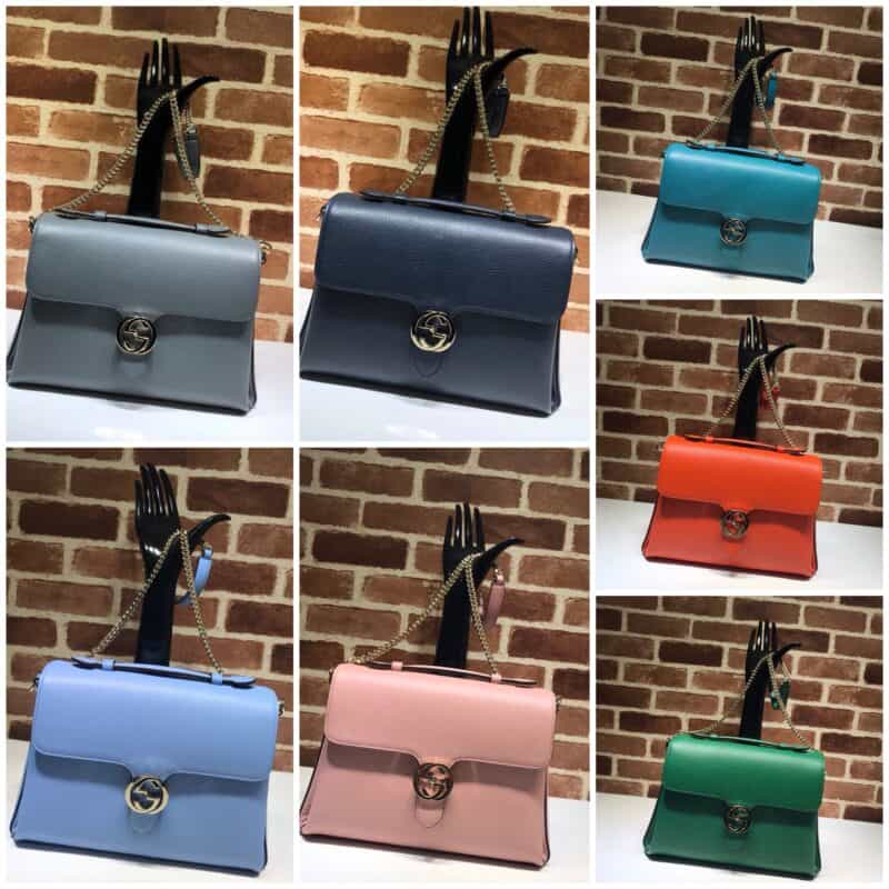 GUCCI古驰女士牛皮大号双G扣邮差包斜挎包510306