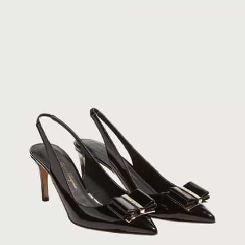 SF salvatore Ferragamo  菲拉格慕最新款尖头叠层蝴蝶结中跟细跟后空凉鞋