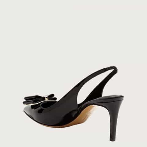 SF salvatore Ferragamo  菲拉格慕最新款尖头叠层蝴蝶结中跟细跟后空凉鞋