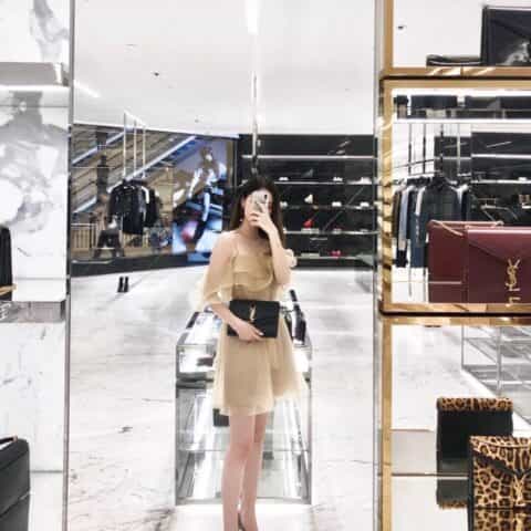 Saint laurent Ysl Sulpice牙签纹皮链条手拿两用包 554763