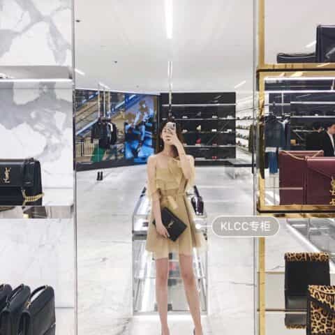 Saint laurent Ysl Sulpice牙签纹皮链条手拿两用包 554763