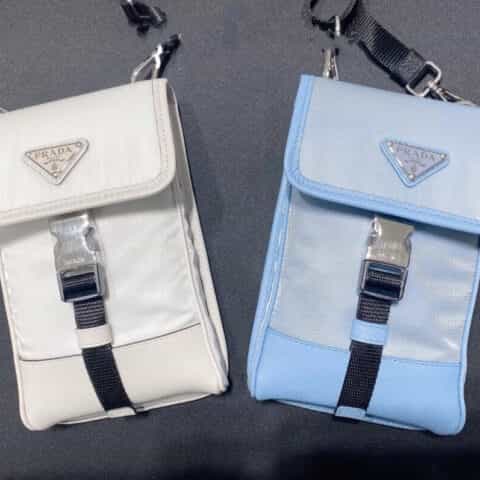 Prada 尼龙和Saffiano皮革手机包 2ZH109_2BBD_F0009