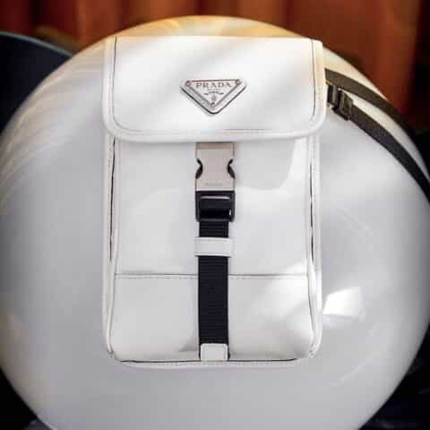Prada 尼龙和Saffiano皮革手机包 2ZH109_2BBD_F0009