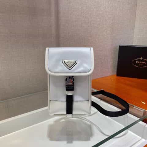 Prada 尼龙和Saffiano皮革手机包 2ZH109_2BBD_F0009