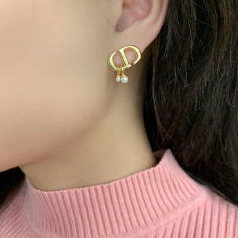 新款DIOR迪奥CD珍珠耳钉耳环