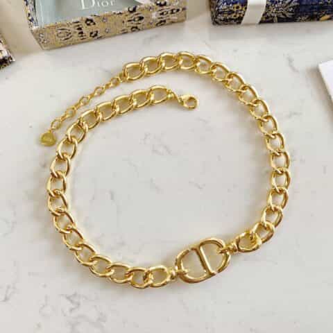 新款DIOR迪奥金色CD手链 项链