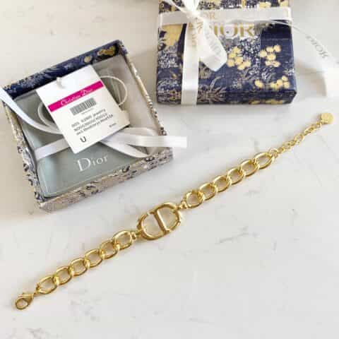 新款DIOR迪奥金色CD手链 项链
