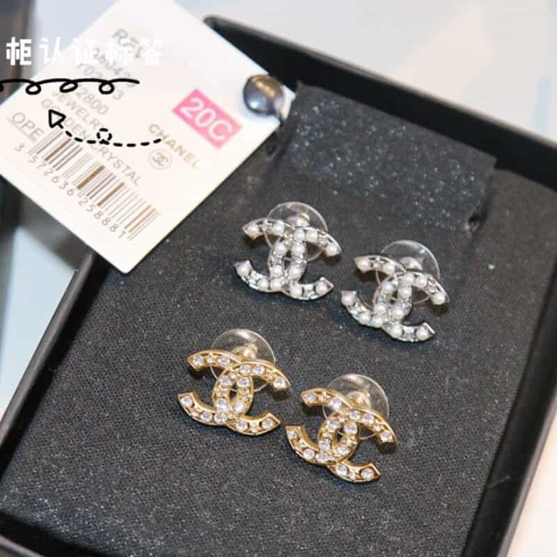 新款 CHANEL香奈儿双c耳钉耳环