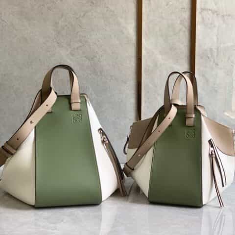 LOEWE罗意威 Hammock bag吊床包 0216小号绿白拼色