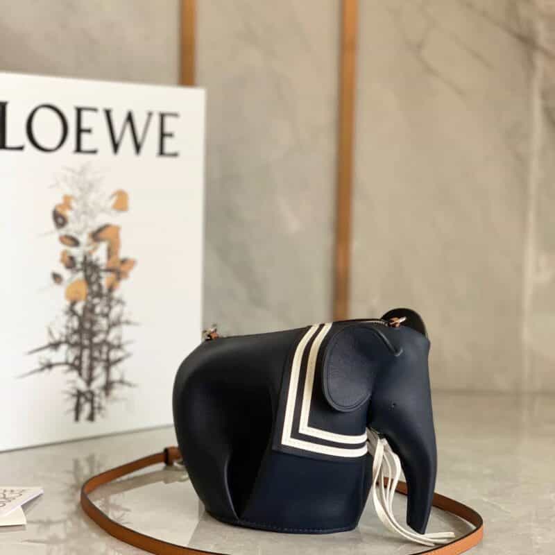 LOEWE罗意威 Elephant stripes Mlnl bag斜挎小象包 0192蓝色