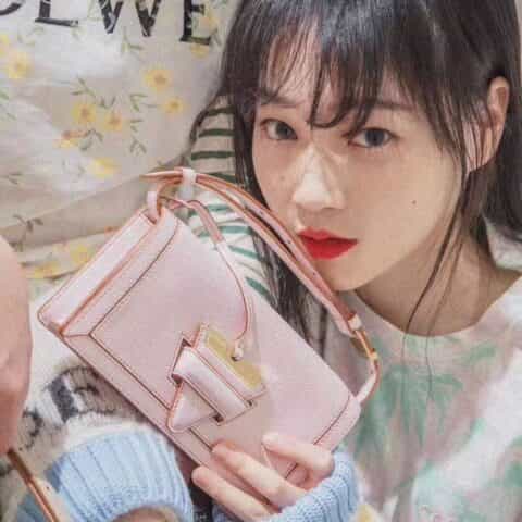 LOEWE罗意威 Mini Barcelona bag 三角包 0528粉色20CM