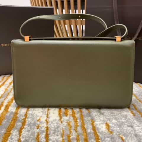 Bottega Veneta葆蝶家 Classic 28CM单肩斜挎包 578009布纹柿子绿