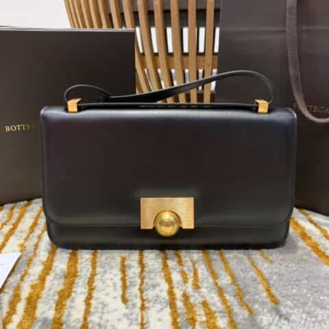 Bottega Veneta葆蝶家 Classic 28CM单肩斜挎包 578009布纹黑色
