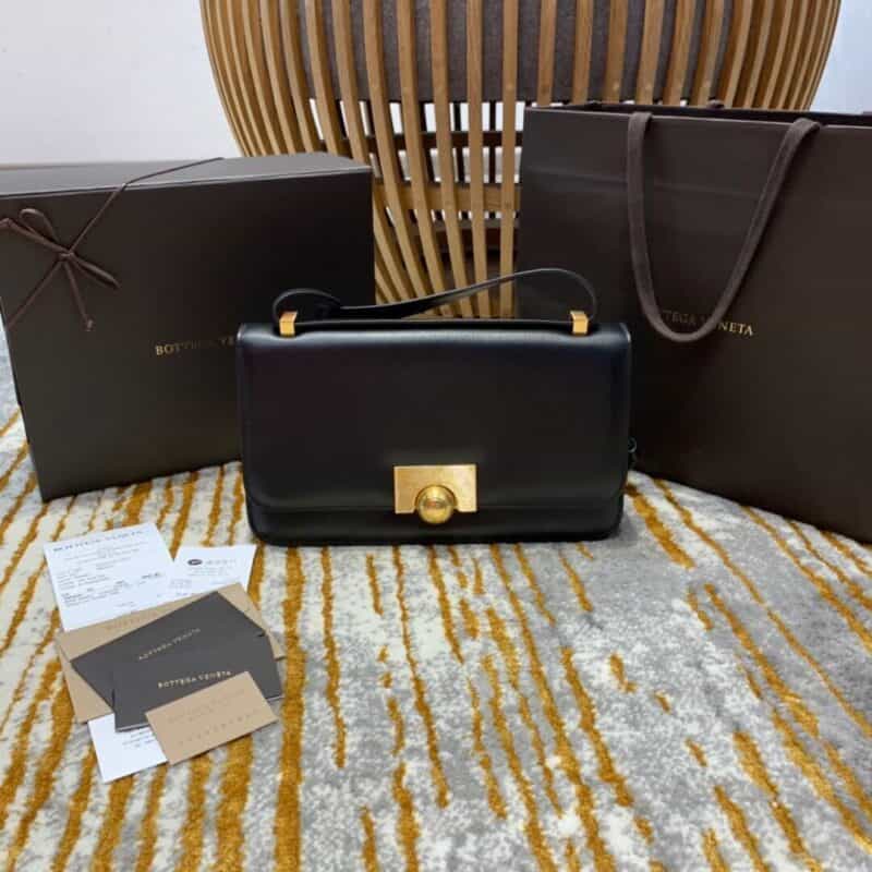 Bottega Veneta葆蝶家 Classic 28CM单肩斜挎包 578009布纹黑色