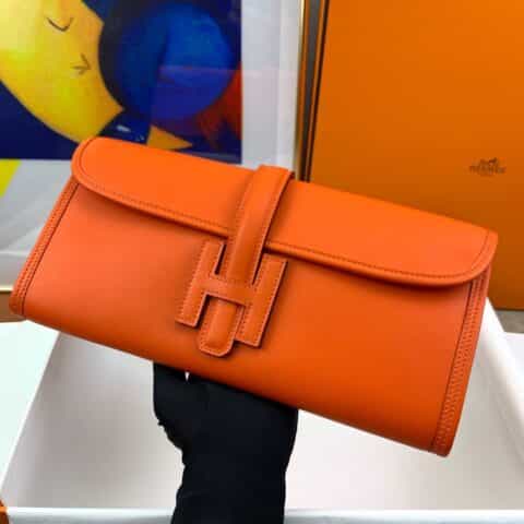 Hermès爱马仕 Jige 29 swift 橙色 蜜蜡线手缝 手包
