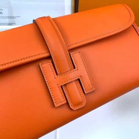 Hermès爱马仕 Jige 29 swift 橙色 蜜蜡线手缝 手包