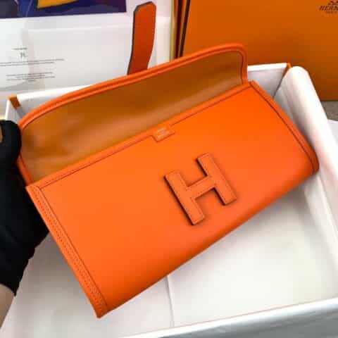 Hermès爱马仕 Jige 29 swift 橙色 蜜蜡线手缝 手包