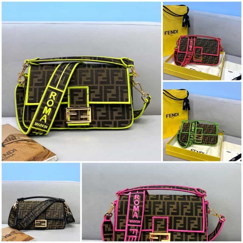 FENDI芬迪经典双F布料Baguette手袋772S