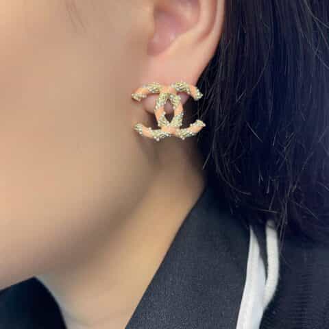 20新款CHANEL香奈儿双c珍珠耳钉耳环